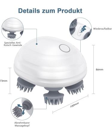 Ankilo Electric Head Massager - Wireless 8 Kneading Heads IPX7 Waterproof Scalp & Full Body Massage Device for Hair Growth - Buy Internationally - Buy Online on GoSupps.com