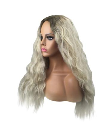 Shop Long Gold Wavy Cosplay Wig for Women - Brazilian Synthetic Hair 60s 70s 80s Styles - Buy Online on GoSupps.com