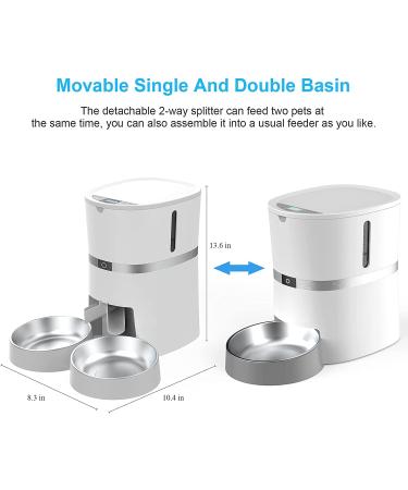 Smart Cat Feeder - WellToBe Automatic WiFi Pet Food Dispenser with Voice Recorder & Portion Control, White - Buy Online on GoSupps.com