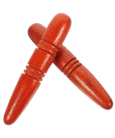 Fomiyes thai massage stick 2 pieces reflex zones massage stick thai health tool wooden stick reflexzone massage traditional tool hand face body red