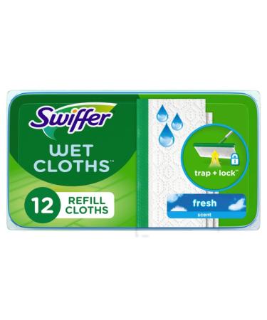 Swiffer Wet Mopping Cloth Refills for Floor Mopping and Cleaning Multi-Surface Floor Cleaner Fresh Scent 12 count
