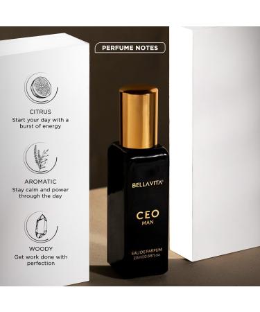 Be.lla V.ita Lux.URY CEO Man Eau De Parfum | Office Wear Perfume for Men with Long Lasting Notes of Tonka and Agarwood 20 ML - Buy Online on GoSupps.com