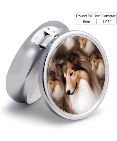Pill Box Case with Sheltie Dog Print - Portable 3 Compartment Organizer for Travel & Handbag - Buy Online on GoSupps.com