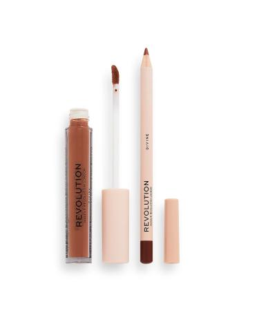 Makeup Revolution London Lip Contour Kit - Divine Lip Gloss & Liner Duo 1x1ml 1x1g - Buy Online on GoSupps.com
