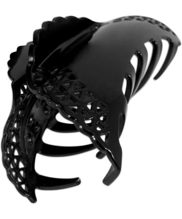 Scunci No-Slip Grip Lacey Claw Clip - Dark Brown/Black - Large (1 piece) - Buy Online on GoSupps.com