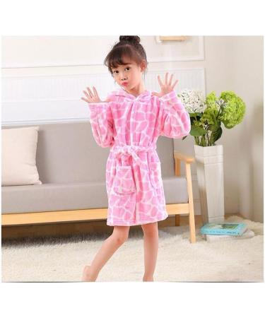 JZLPIN Unisex Baby Hooded Bathrobe | Flannel Pajamas for Boys & Girls 3-4 Years | Pink Dressing Gown - International Shipping Available - Buy Online on GoSupps.com