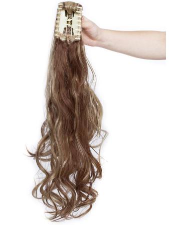 Long Short Claw Ponytail Hair Extensions One Piece Cute Clip in on Ponytail Jaw Claw on Straight Curly Hairpiece Brown Blonde Black Ombre 24" Curly Light brown & ash blonde - Buy Online on GoSupps.com