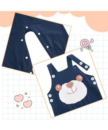 Infant Boys 3pcs Clothing Set | Newborn Romper Outfits Suit | Long Sleeve T-shirt + Dungarees + Hat | Blue | 6-9 Months - Buy Online on GoSupps.com