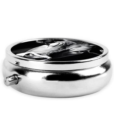 Buy Black and White Cow Round Pill Box 3 Compartment Portable Travel Medicine Organizer for Vitamins & Tablets - Buy Online on GoSupps.com