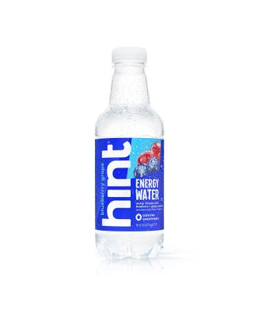 Hint Energy Water Blueberry Grape ,16 Fl Oz (Pack of 12), Caffeinated Water, Blueberry and Grape Infused, Zero Sugar, Zero Calories, Zero Sweeteners, Zero Artificial Flavors