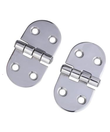 Boat Hinges, 2 Pack Stainless Steel Mirror Polished Butterfly Shaped Cabinet Hinges, Door Hinges 3" x 1.5"