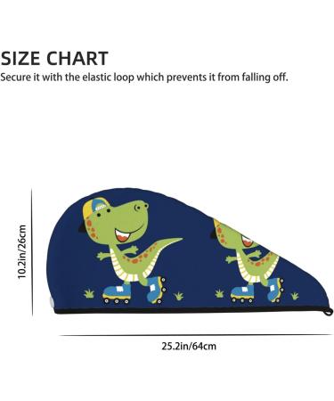 Super Absorbent Dino Roller Skate Microfiber Hair Towel for Women - Quick Dry Coral Velvet Wrap for Long Curly & Thick Hair - Buy Online on GoSupps.com