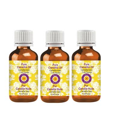 Deve Herbes Pure Camellia Oil Camellia kissi Cold Pressed Pack of Three 100ml X 3 10 oz