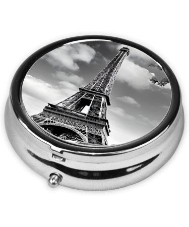 Eiffel Tower Mini Round Pill Box | 3 Compartment Travel Organizer | Portable Medicine Case for Home & Office - Buy Online on GoSupps.com