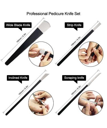 Pedicure Knife Set - 4Pcs Ingrown Toe Nail Correction Tools with Storage Bag - Buy Online on GoSupps.com