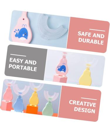Hohopeti 4pcs Silicone Whale Toothbrush Set for Infant Oral Care | Nautical Teeth Shape Brushes for Baby Gums Training | Ages Whitening | Standing U-Shaped Design in Blue, Green, Pink - Buy Online on GoSupps.com