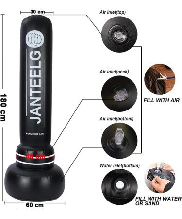 Punching Bag for Kids and Adults | GEMGO 180cm Stand | Thickened PVC Speed Ball | Karate Workout Fitness - Buy Online on GoSupps.com