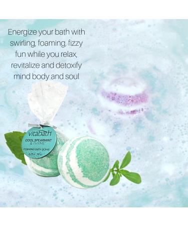 Vitabath Foaming Bath Bomb - Cool Spearmint & Thyme Aromatherapy Blend - 6 Ounce - Buy Online on GoSupps.com