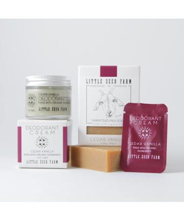 Little Seed Farm All Natural Deodorant Cream Aluminum Free Activated Charcoal Deodorant for Women or Men - Cedar Vanilla Net Wt. 2.4oz | 68g - Buy Online on GoSupps.com