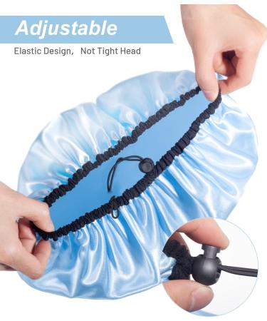 Auban Reusable Shower Cap for Women | Waterproof Satin Exterior | EVA Lining | Extra Large & Adjustable Hair Cap | 3 Colors (Blue, Pink, Green) - Buy Online on GoSupps.com