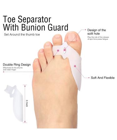 Toe Relief Protector Kit - Alleviate Pain from Hammer Toe & Hallux Valgus | Toe Separators & Footrests for Healing - Buy Online on GoSupps.com