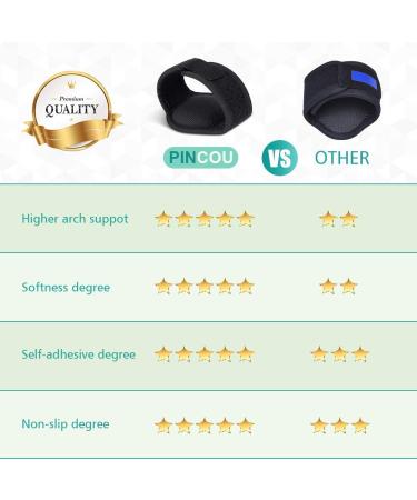 Foot Arch Support Sleeve - Adjustable Brace for Flat Feet High Arches & Heel Pain Relief - One Size Fits Most - 1 Pair - Buy Online on GoSupps.com