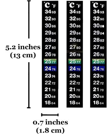 SunGrow Betta Stick-on Thermometer Stickers - Green & Blue Temperature Indicators (3 Pieces) - Buy Online on GoSupps.com