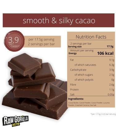  Raw Gorilla Raw Gorilla Keto Chok Taster Pack (8 x 35g) | Chocolate | Keto Snacks | Vegan | Organic | Gluten-Free | Low Carb | No Added Sugar or Sweeteners | Eco-Friendly Packaging | Ideal for Diabetics - Buy Online on GoSupps.com