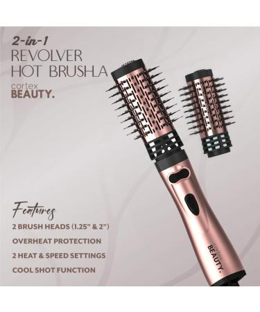 Cortex Beauty 2-in-1 Revolving Hot Brush - Rose Gold | Best International Shipping & Hair Styling Tool - Buy Online on GoSupps.com