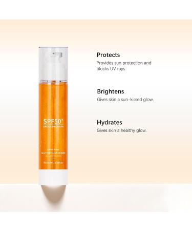 Glitter Sunscreen Body Oil SPF 50 | Sun Shield Shimmering Body Glow with Broad Spectrum UVA/UVB Protection | Lightweight Non-Greasy Gel Quick Absorbing & Water-Resistant 101 - Buy Online on GoSupps.com