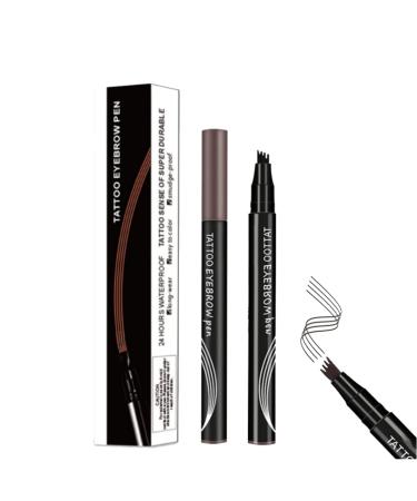 Roterale Eyebrow Pen Anjoize 4-tip Microblade Brow Pen 2023 Newest Microblade Eyebrow Pen Long-Lasting Smudgeproof Waterproof Eyebrow Pencil With 4 Micro-Fork Tip (gery brown#2pcs)