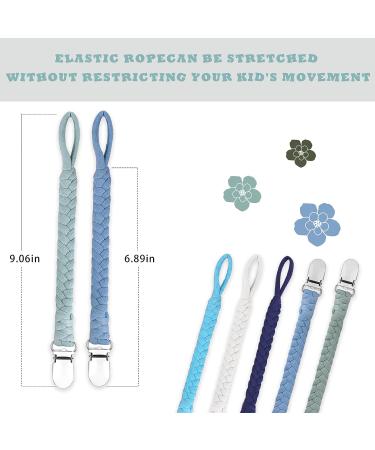 Duludulu Handmade Braided Pacifier Clip for Boys & Girls - Teething Strap & Binky Holder - Smoother Mam Clip - Perfect Baby Shower Gift - Blue - Buy Online on GoSupps.com