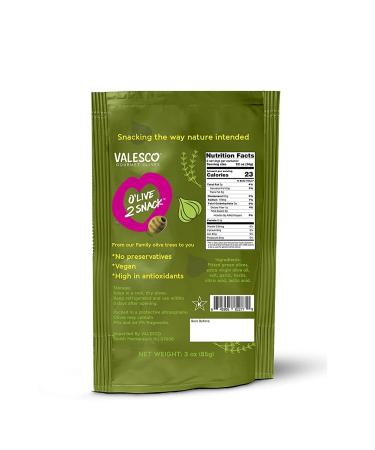 Valesco OLive 2 Snack Pitted Olives Variety Pack 6 Flavors 3 oz (12 Pouches) - Buy Online on GoSupps.com