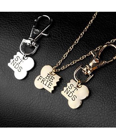 ShiQiao Spl BFF Friendship Necklace Key Chain Best Friends Charm Necklace Keychain Dog Bone Puzzle Pendant Matching Gift Set for 2 - Buy Online on GoSupps.com