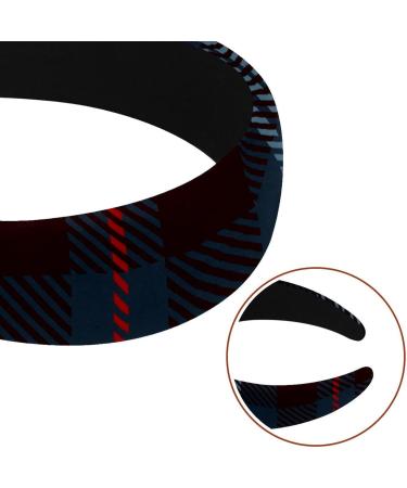 Headbands Women Hair Head Bands 2 Pieces Wide Top Turban Velvet Hair Bands Elastic Headband Dark Blue Plaid Fashion Head Wrap 2 Size Multi-colored 4 - Buy Online on GoSupps.com