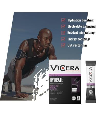 VICERA Electrolyte Powder Very Berry Flavor Hydration Packets with Celtic Sea Salt Magnesium Calcium Choline Potassium Probiotics and Trace Minerals Gluten Free Drink Mix Non GMO 30 Count - Buy Online on GoSupps.com