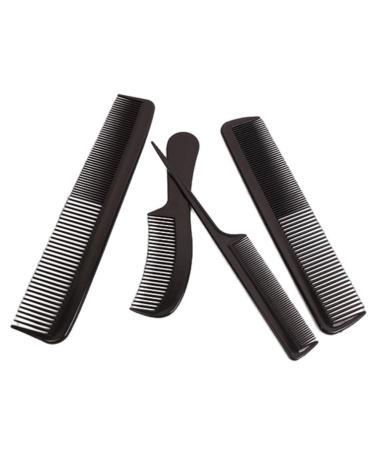 NuAngela Styling Comb Set Cutting Combs Clipper Rat Tail Hair Beard Comb Wide and Fine Tooth Hair Dressing Comb For Women Men Parting Teasing Professional Barber Comb (BLACK)