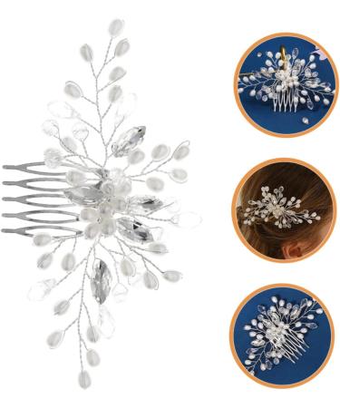 FRCOLOR Bridal Pearl Comb Barrettes for Hair Tiara for Headpiece for Women Rhinestone Hair Accessories Wedding Hair Clips Bridal Tiara Rhinestone Wedding Dress Bride Hair Comb - Buy Online on GoSupps.com