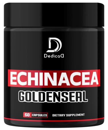 1000mg Echinacea Goldenseal Capsules - Support Immune System, Well-Being & Overal Health - 60 Veggie Capsules - Non-GMO, Gluten-Free 60 Count (Pack of 1)