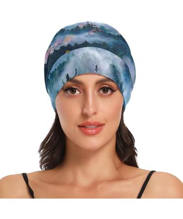 Vintage Boho Floral Pink Satin Lined Sleep Cap for Women | Chemo Headwear Night Beanie for Curly Hair | Elastic Slouchy Style - Buy Online on GoSupps.com
