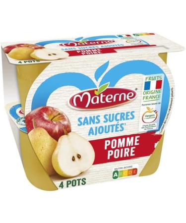 MATERNE - No Added Sugar Apple Pear 400G - Pack of 4 - Sold by the Pack - Buy Online on GoSupps.com