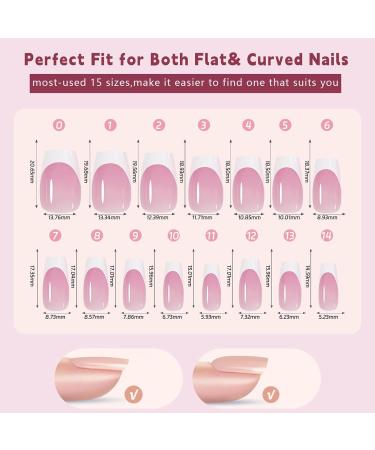 White French Tip Press on Nails - Stick On Fashion Faux Nails with Full | Makeup Supplies for Gathering Wedding Dating Home Traveling 02 - Buy Online on GoSupps.com