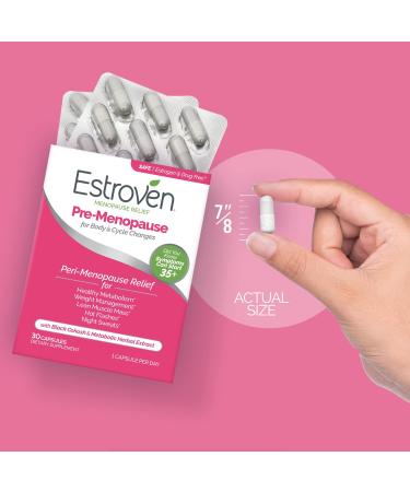 Estroven Pre-Menopause Relief - Reduces Hot Flashes, Night Sweats & Manages Weight - 30 Count - Buy Online on GoSupps.com