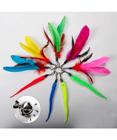 JJYPET Retractable Cat Toys Wand - 12 Pack Interactive Feather Toys with 9 Assorted Teaser Refills for Cat Kitten - Buy Online on GoSupps.com