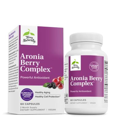 Terry Naturally Aronia Berry Complex - Antioxidant Support Supplement with Grape Seed Extract - Dietary Supplement Formula to Support Healthy Heart Function - 60 Capsules (60 Servings)