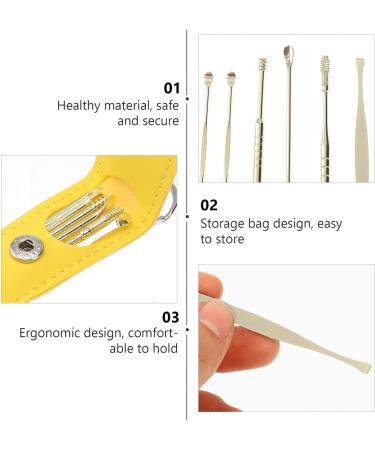 Ear Wax Removal Tool Set with Silicone Ear Plugs - Golden 11.5X2.7X1cm - Buy Online on GoSupps.com