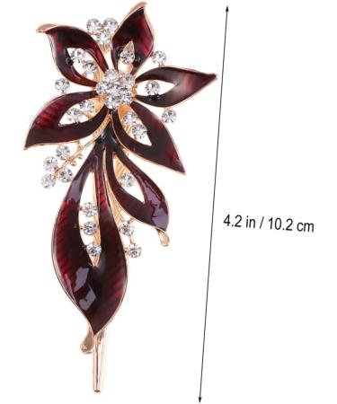 DOITOOL French Barrette Sectioning Hair Clips Shower Metal Hair Claw Clips Billed Hair Clips Rhinestone Headpiece Crystal Hair Barrettes Hairpin for Women Korean Version Red Spring Clip - Buy Online on GoSupps.com