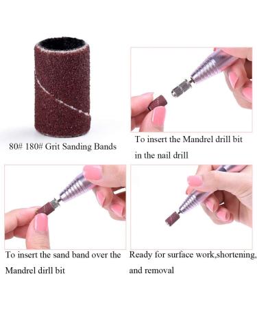 200Pcs Sanding Bands Pack Nail Drill Sand Band For Acrylic Nails Manicure Pedicure 80# and 180# 100Pcs for Each Size - Buy Online on GoSupps.com