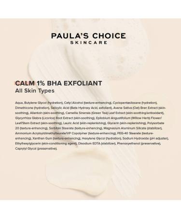 Paula's Choice Calm 1% BHA Lotion Exfoliant - Salicylic Acid Face Exfoliator - Acid Peel Minimises Pores Removes Whiteheads & Blackheads - Gentle Leave on with Beta Glucan - All Skin Types - 100 ml - Buy Online on GoSupps.com