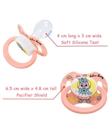 Shop LittleForBig Large Shield Pacifier Generation II - Adult Size Astro Babies Pink Bunny Pattern | Premium International Shipping Available - Buy Online on GoSupps.com